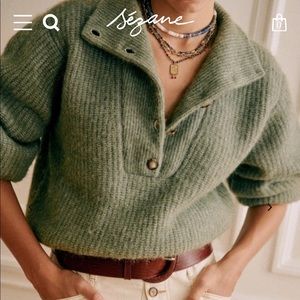 Sezane “Micky Jumper” in Khaki Size Small